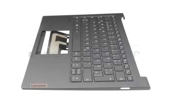 01900071 teclado incl. topcase original Lenovo DE (alemán) gris/canaso con retroiluminacion