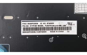 Lenovo 01YP109 NB_KYB FRU COMO SK,LTN,KB,BK,USE