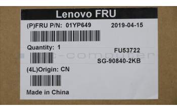 Lenovo 01YP649 NB_KYB FRU COMO NM,LTN,KB,BK,DK