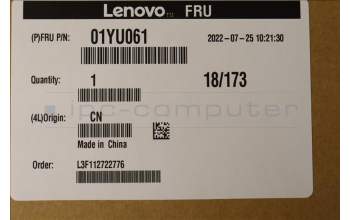 Lenovo 01YU061 MECH_ASM CS16_2BCP,MYLAR,BLACK,SUN