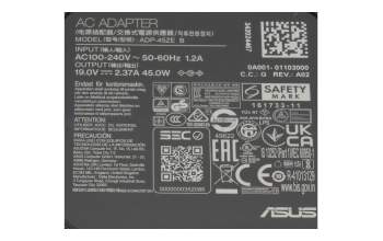 0A001-01103000 cargador original Asus 45 vatios