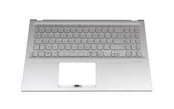 0KN1-874GE41 teclado incl. topcase original Asus DE (alemán) plateado/plateado con retroiluminacion