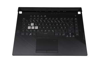 0KN1-8T2GE11 teclado incl. topcase original Asus DE (alemán) negro/transparente/negro con retroiluminacion