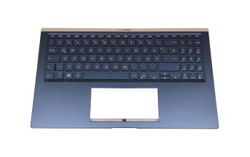 0KNB0-563PGE00 teclado incl. topcase original Pegatron DE (alemán) azul/azul con retroiluminacion