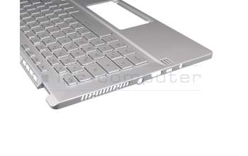 0KNR0-2617GE00 teclado incl. topcase original Asus DE (alemán) plateado/plateado con retroiluminacion