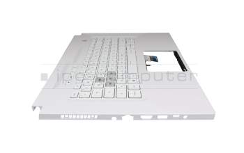 0KNR0-261DGE00 teclado incl. topcase original Asus DE (alemán) blanco/blanco con retroiluminacion