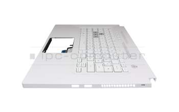 0KNR0-261DGE00 teclado incl. topcase original Asus DE (alemán) blanco/blanco con retroiluminacion