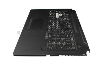 0KNR0-681WUS00 teclado incl. topcase original Asus US (Inglés) negro/transparente/canaso con retroiluminacion