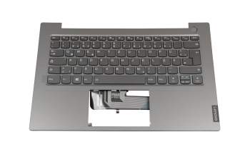 1KAFZZG004T teclado incl. topcase original Lenovo DE (alemán) gris/canaso con retroiluminacion