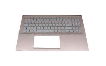 39XKNTAJN70 teclado incl. topcase original Asus DE (alemán) plateado/rosa con retroiluminacion