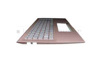 39XKNTAJN70 teclado incl. topcase original Asus DE (alemán) plateado/rosa con retroiluminacion