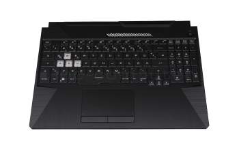 3BBKXTAJN100 teclado incl. topcase original Asus DE (alemán) negro/transparente/negro con retroiluminacion