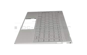 442.0EF0A.0001 teclado incl. topcase original HP DE (alemán) plateado/plateado con retroiluminacion