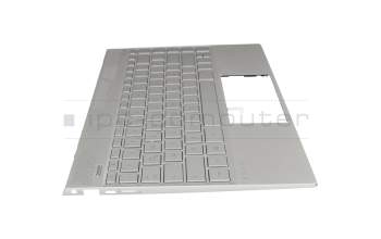 442.0EF0A.0001 teclado incl. topcase original HP DE (alemán) plateado/plateado con retroiluminacion