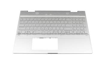 442.QED06.0001 teclado incl. topcase original HP DE (alemán) plateado/plateado con retroiluminacion