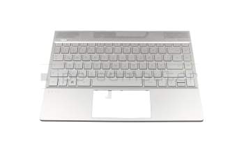 4600EF0D0001 teclado incl. topcase original HP DE (alemán) plateado/plateado con retroiluminacion