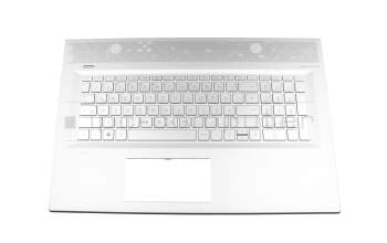 4600EJ0500011 teclado incl. topcase original HP DE (alemán) plateado/plateado con retroiluminacion