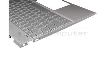 460G9040003 teclado incl. topcase original HP DE (alemán) plateado/plateado con retroiluminacion