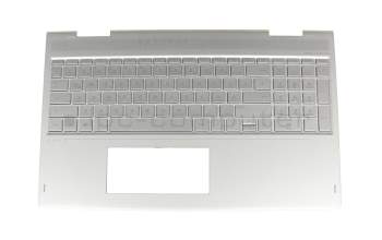 46M.0BXCS.0041 teclado incl. topcase original HP DE (alemán) plateado/plateado con retroiluminacion