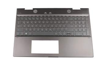 46M.0EECS.0008 teclado incl. topcase original HP DE (alemán) gris/canaso con retroiluminacion