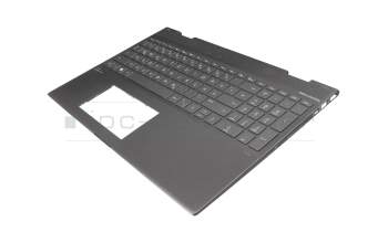 46M.0EECS.0008 teclado incl. topcase original HP DE (alemán) gris/canaso con retroiluminacion