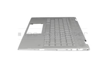 46M0E8CS0185 teclado incl. topcase original HP DE (alemán) plateado/plateado con retroiluminacion