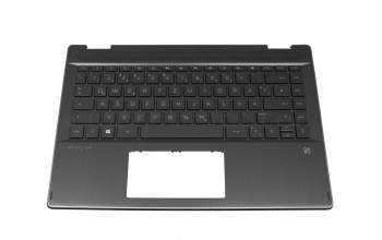 490.0GG07.BP0G teclado incl. topcase original HP DE (alemán) negro/negro con retroiluminacion