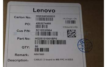 Lenovo 5C10S30964 CABLE IO board to MB FPC H 83D2