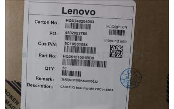 Lenovo 5C10S31054 CABLE IO board to MB FPC H 83D3