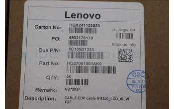 Lenovo 5C10S31233 CABLE EDP cable H 83J0_LCD_IR_W TOF