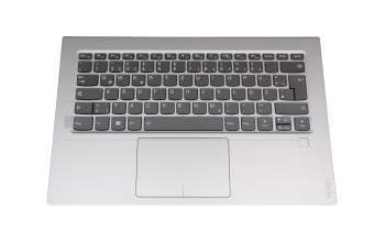 5CB0Q09675 teclado incl. topcase original Lenovo DE (alemán) gris/plateado con retroiluminacion