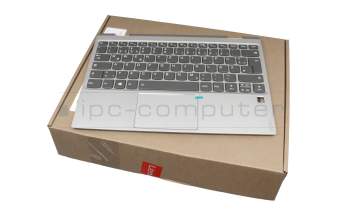 5CB0Q12250 teclado incl. topcase original Lenovo DE (alemán) gris oscuro/plateado con retroiluminacion