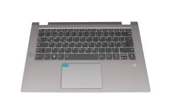 5CB0R08674 teclado incl. topcase original Lenovo DE (alemán) gris/plateado con retroiluminacion