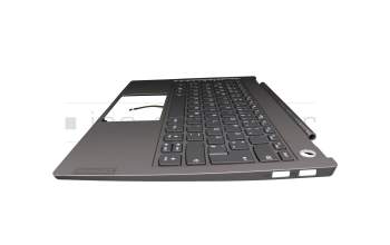 5CB0U43194 teclado incl. topcase original Lenovo DE (alemán) gris/canaso con retroiluminacion