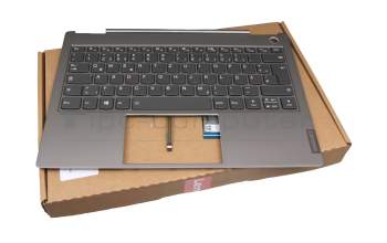 5CB0U43207JEKS teclado incl. topcase original Lenovo DE (alemán) gris/canaso con retroiluminacion