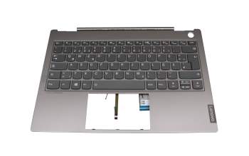 5CB0U43207JEKS teclado incl. topcase original Lenovo DE (alemán) gris/canaso con retroiluminacion