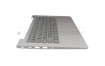 5CB1B02551 teclado incl. topcase original Lenovo DE (alemán) gris/canaso con retroiluminacion