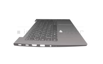 5CB1B32916 teclado incl. topcase original Lenovo DE (alemán) gris/canaso con retroiluminacion