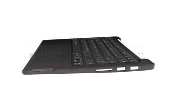 5CB1C13390 teclado incl. topcase original Lenovo DE (alemán) gris oscuro/canaso con retroiluminacion