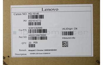 Lenovo 5CB1C92849 COVER LCD Cover H 82KN GY