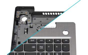 5CB1D02073 teclado incl. topcase original Lenovo DE (alemán) gris/plateado Huella dactilar