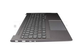 5CB1J38408 teclado incl. topcase original Lenovo DE (alemán) gris/canaso con retroiluminacion