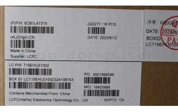 Lenovo 5CB1L47315 COVER FRU KT4D0_DCOVER_SWG_WLAN_SUB_ASSY