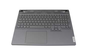 5CB1L56029 teclado incl. topcase original Lenovo DE (alemán) gris/canaso con retroiluminacion