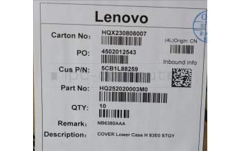 Lenovo 5CB1L88259 COVER Lower Case H 83E0 STGY