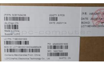 Lenovo 5CB1N34238 COVER FRU KT4D0_A_COVER_AL_ASSY_FHD_5M