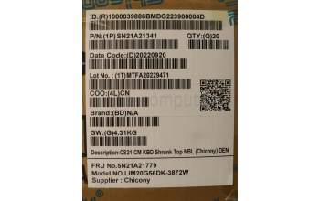 Lenovo 5N21A21779 NB_KYB CS21KBD SKTOP CHY,NBL,BK,DEN