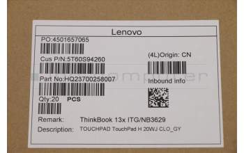 Lenovo 5T60S94260 TOUCHPAD TouchPad H 20WJ CLO_GY