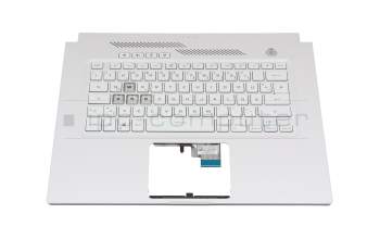 6037B0211313 teclado incl. topcase original Asus DE (alemán) blanco/blanco con retroiluminacion