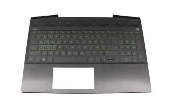 71NG9132111 teclado incl. topcase original HP DE (alemán) negro/verde/negro con retroiluminacion